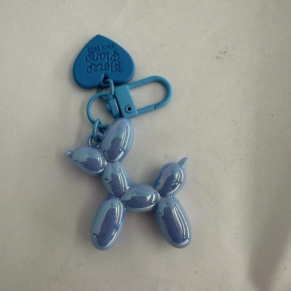 Balloon Dog Keychain Punk for Women Bag Pendant Jewelry Light Blue New